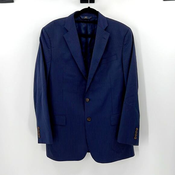 Brooks Brothers 346 Regent Fit Pinstripe Blazer 100% Wool - Navy - 42R